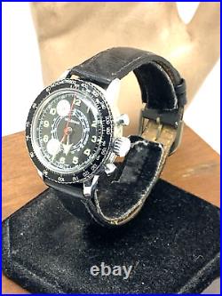 Wolbrook Men's Watch Vintage Pilot Chronograph Swiss Hand Wind FOR REPAIR PARTS