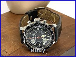 Wolbrook Men's Watch Vintage Pilot Chronograph Swiss Hand Wind FOR REPAIR PARTS