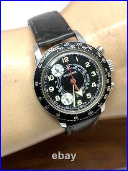 Wolbrook Men's Watch Vintage Pilot Chronograph Swiss Hand Wind FOR REPAIR PARTS