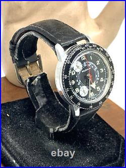Wolbrook Men's Watch Vintage Pilot Chronograph Swiss Hand Wind FOR REPAIR PARTS