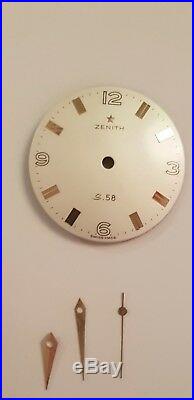 Zenith S58 Dial NOS (unused) with free hand set note explanation below