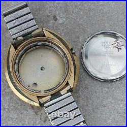 Zodiac Astrographic High Beat UFO Gold Tone Watch Case Dial + Hands Parts