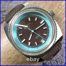 Zodiac Sea Dragon Men Rubber 38mm Analog For Watch Parts Or Repair Only 7 1/2